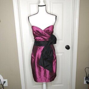 NEW Vintage Vibe Jessica Simpson Strapless Purple Y2K 90's Large Bow Dre…